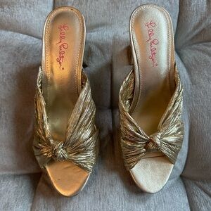 Lilly Pulitzer Sheena Slide Sandal in Gold